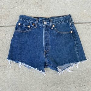 Vintage 501xx dark wash Levi’s cutoff shorts